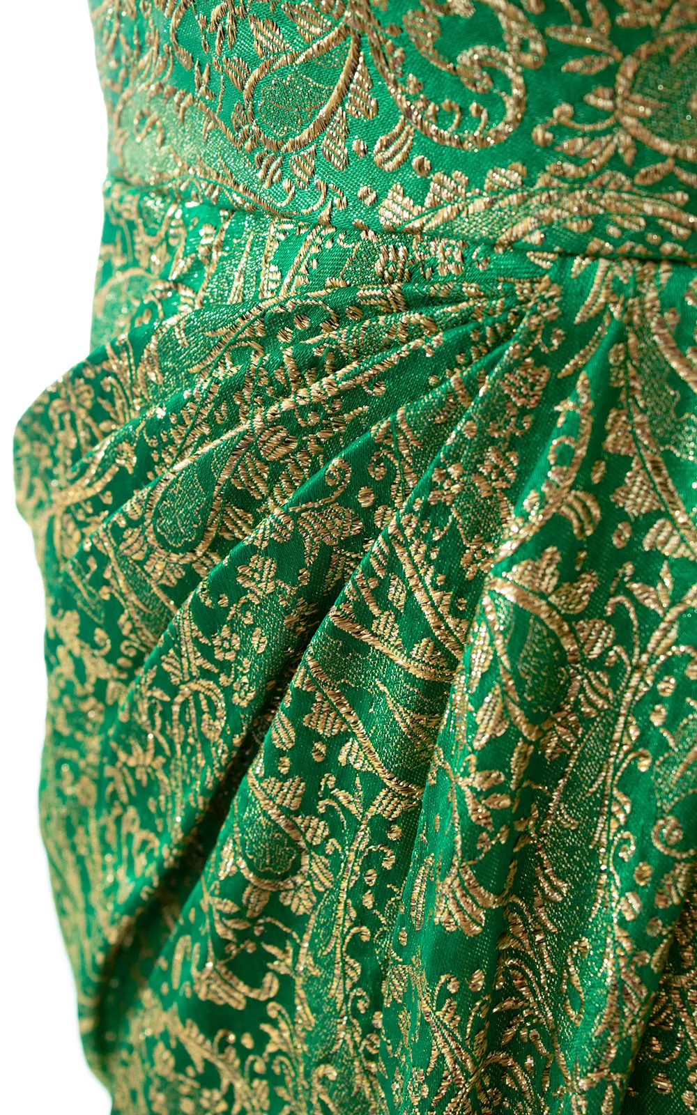 1950s 1960s DOROTHY OHARA Metallic Sarong Dress | medium