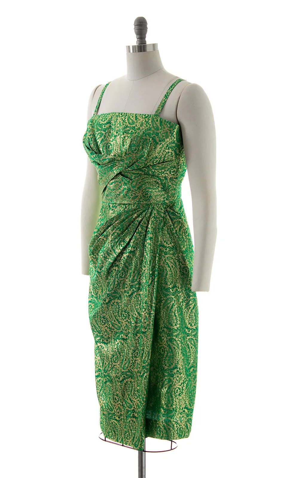 1950s 1960s DOROTHY OHARA Metallic Sarong Dress | medium