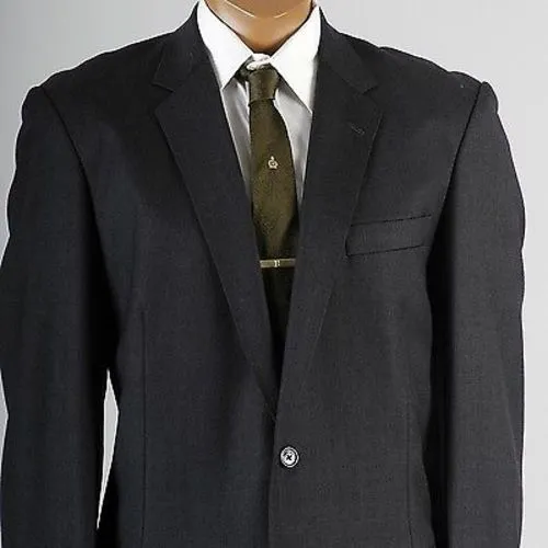 1960s Men's Bespoke Two Piece Winter Suit in  Blue & Gray
