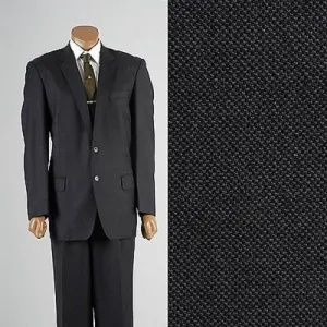 1960s Men's Bespoke Two Piece Winter Suit in  Blue & Gray