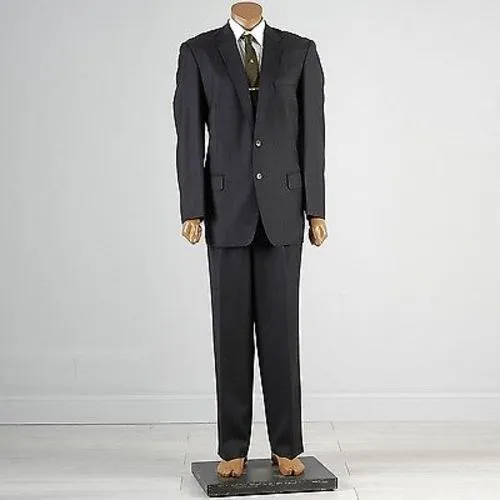 1960s Men's Bespoke Two Piece Winter Suit in  Blue & Gray