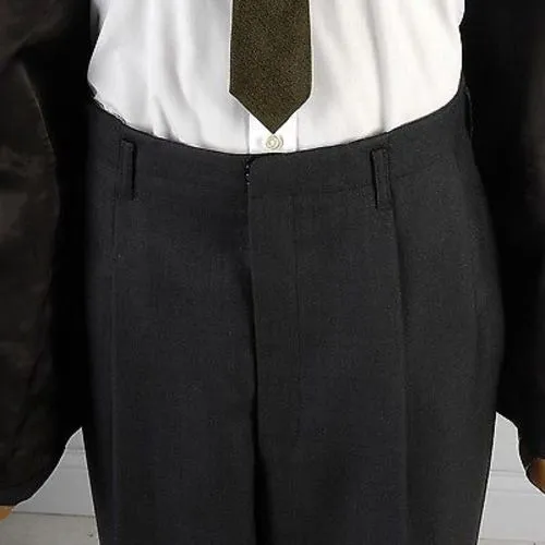 1960s Men's Bespoke Two Piece Winter Suit in  Blue & Gray