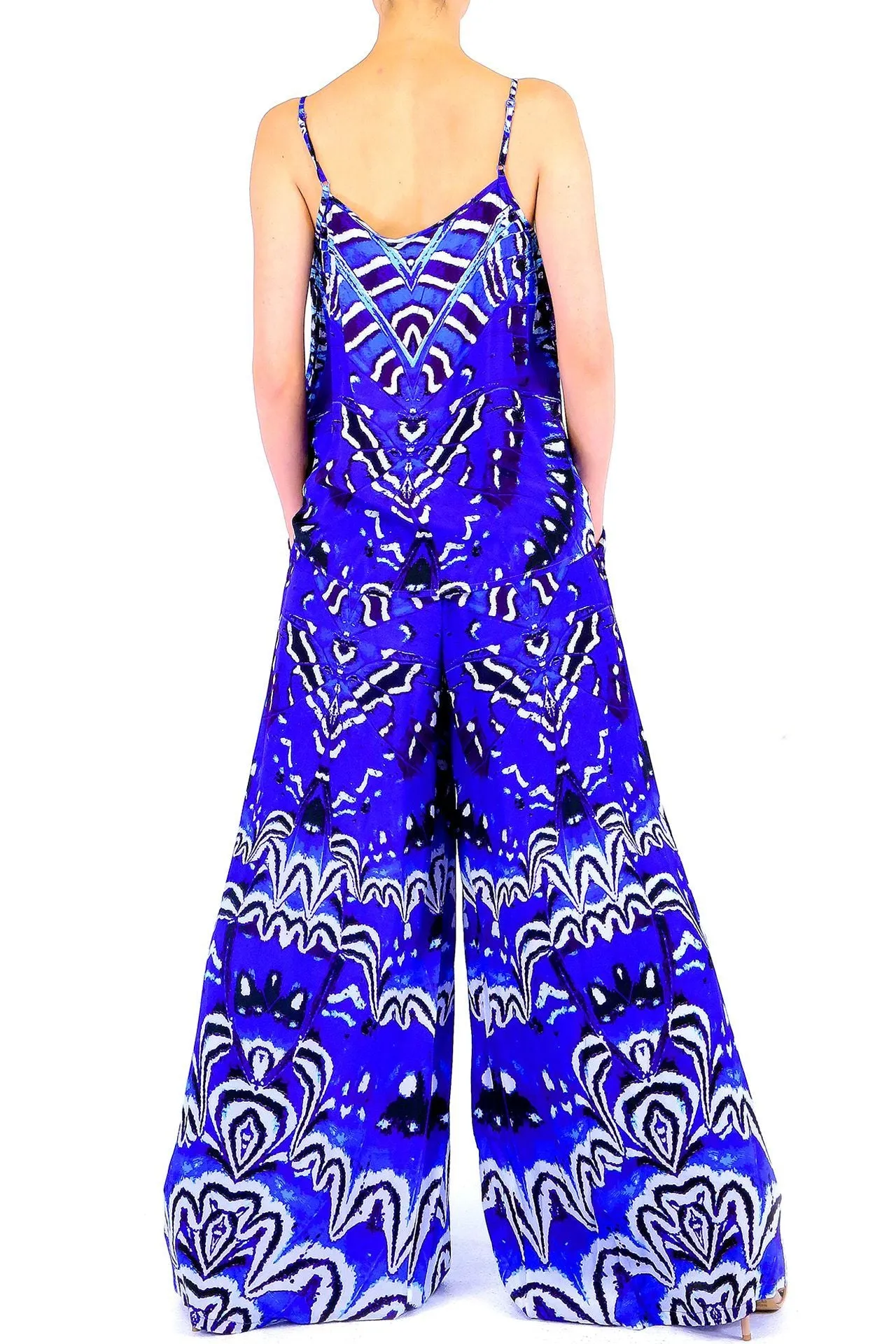 Annabella Butterfly-Print Wide Leg Pants