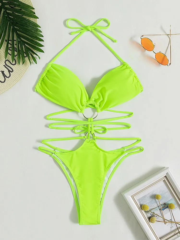 Ashore Swim Shop Sexy Micro Hollow out Bikinis Swimsuit