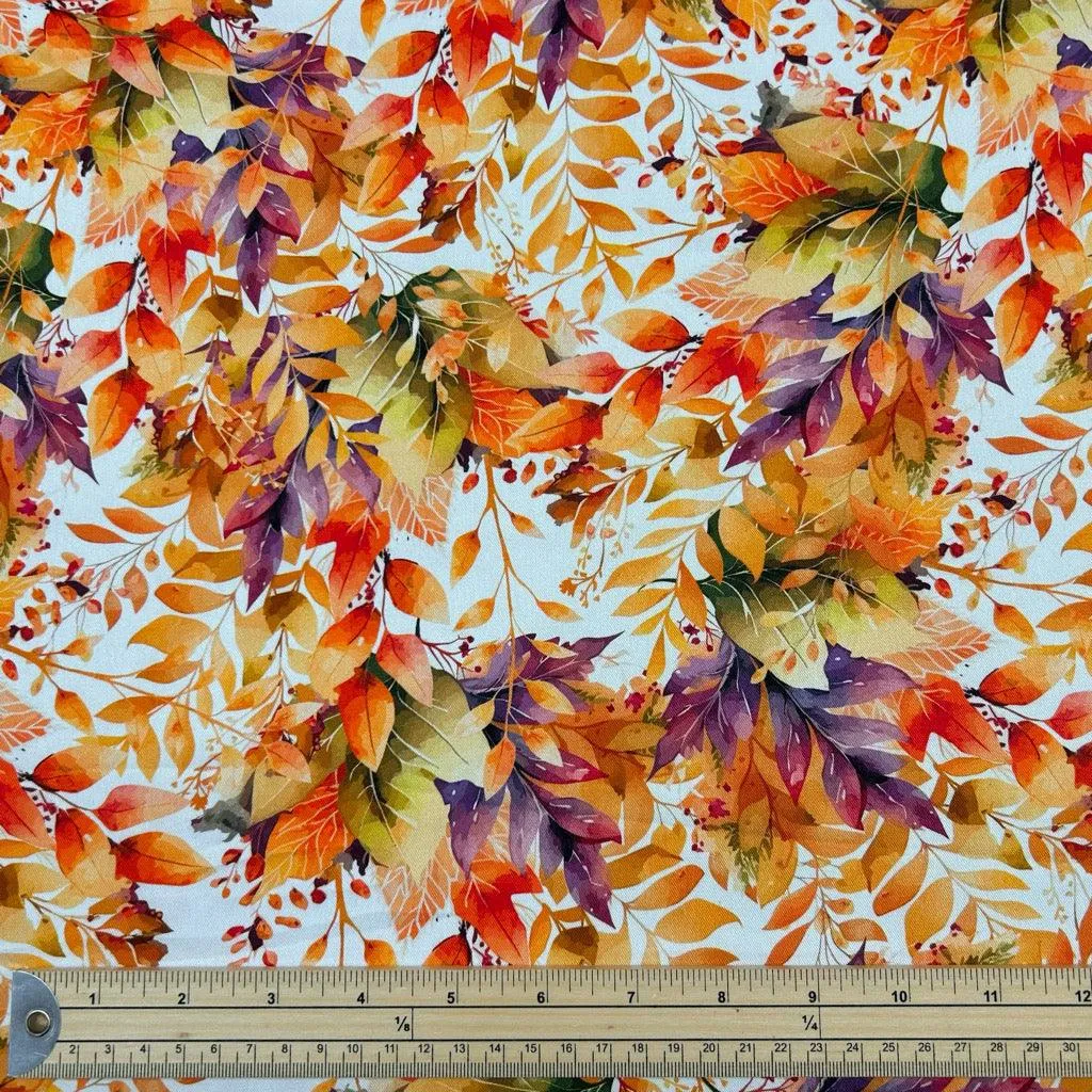 Autumn Scenery Viscose Twill Fabric