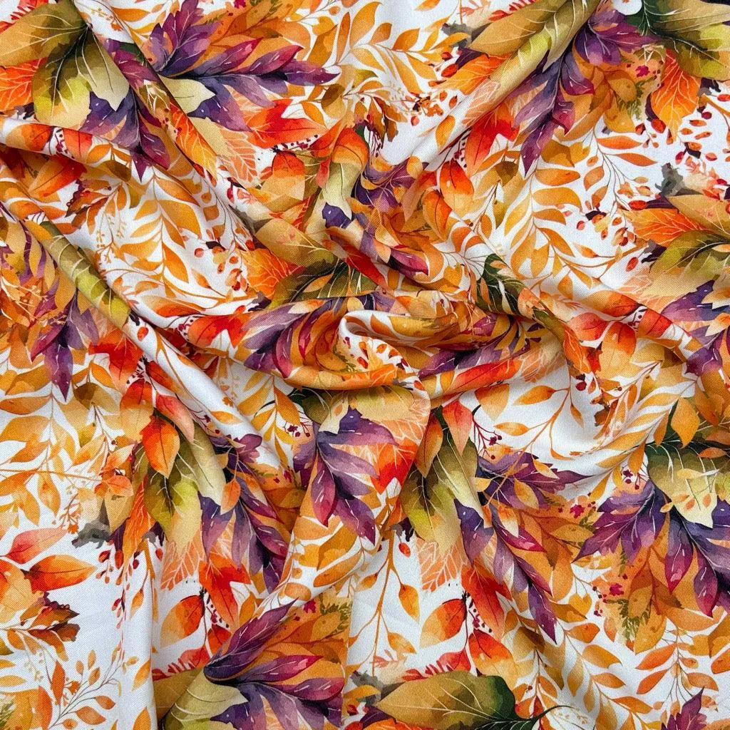 Autumn Scenery Viscose Twill Fabric