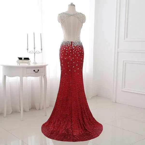 Beaded Gold Long Prom Dress