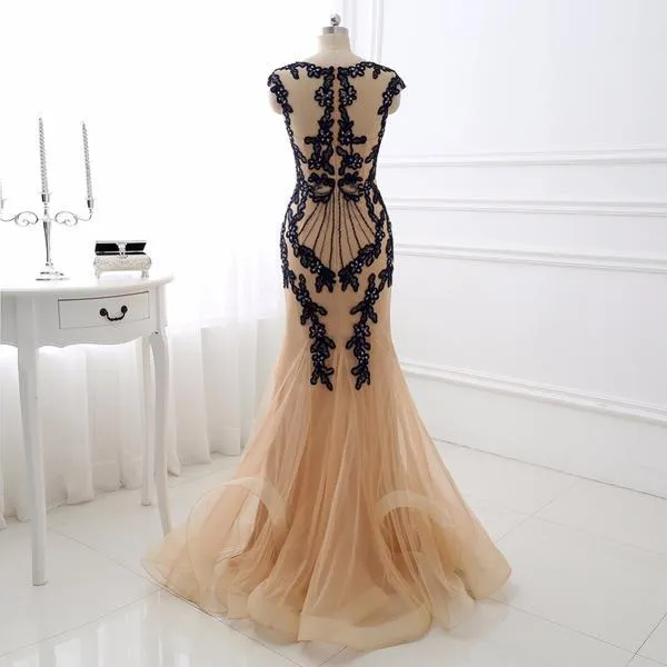 Beading Appliques Luxury Evening Dress