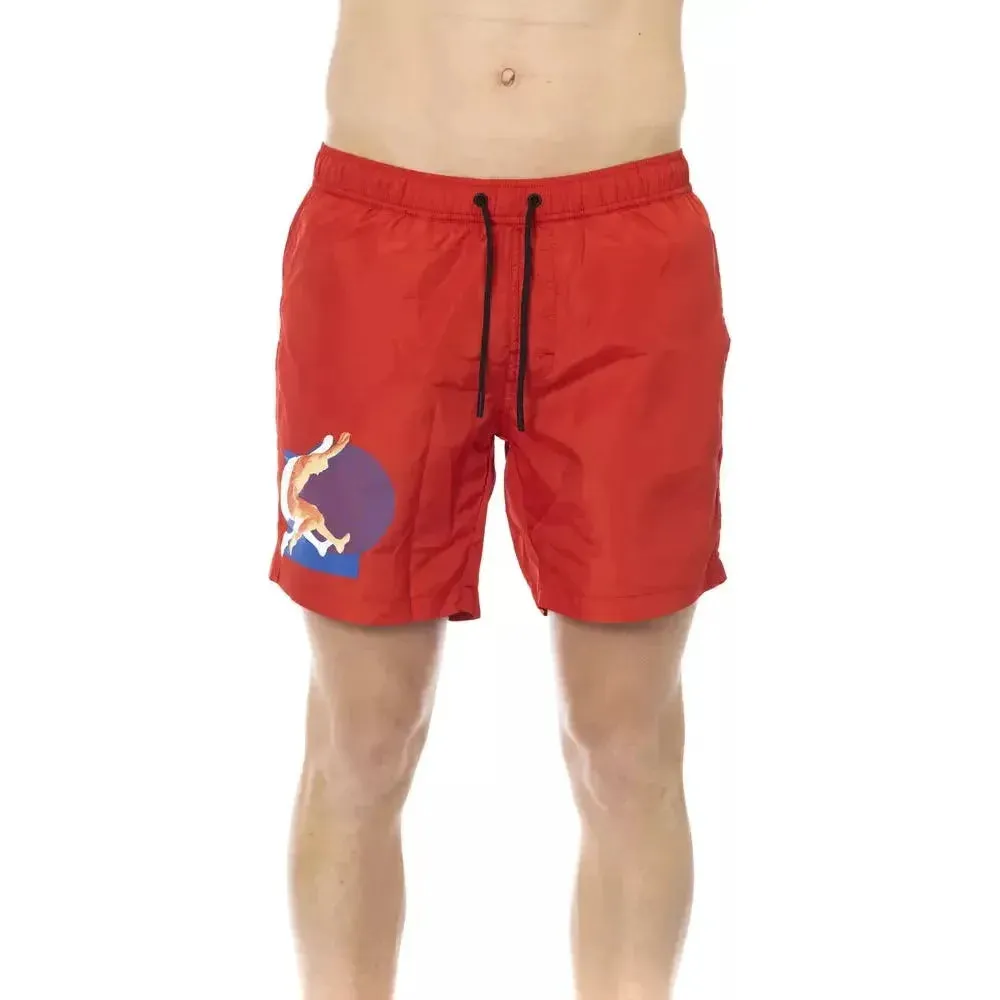 Bikkembergs Red Polyester Mens Swim Short