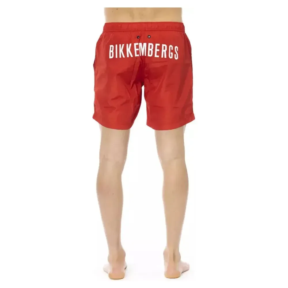 Bikkembergs Red Polyester Mens Swim Short