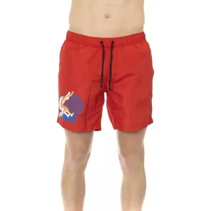 Bikkembergs Red Polyester Mens Swim Short