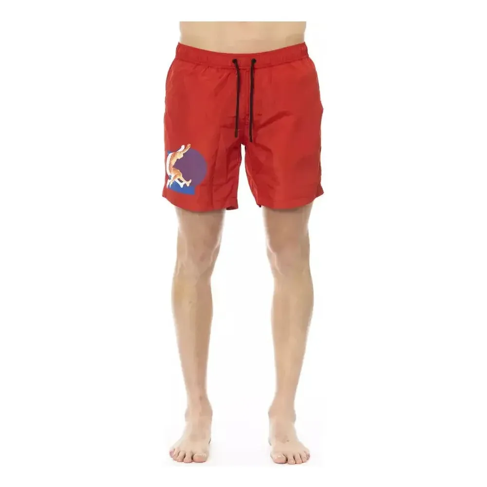 Bikkembergs Red Polyester Mens Swim Short