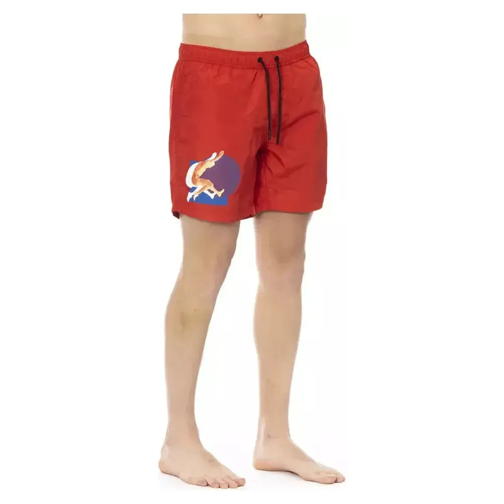 Bikkembergs Red Polyester Mens Swim Short