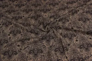 Black & Beige Traditional Angora Impression Fabric