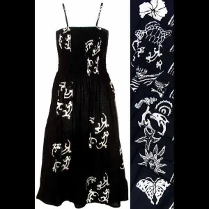 Black and White Batik Sarong Dress