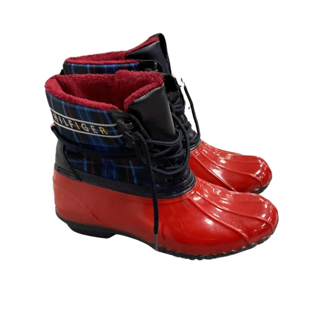 Boots Snow By Tommy Hilfiger In Blue & Red, Size: 9
