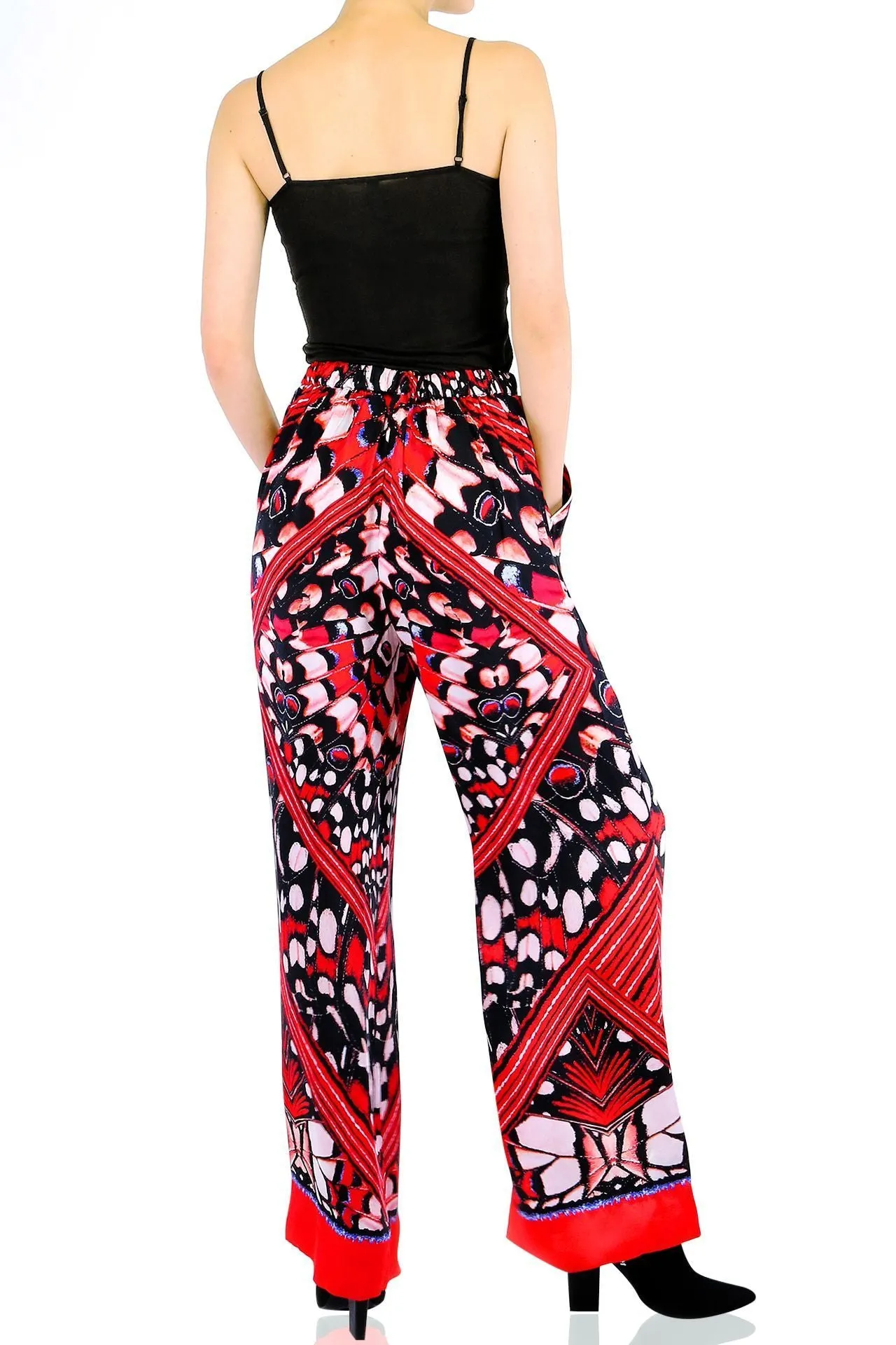 Butterfly Print Silk Pants