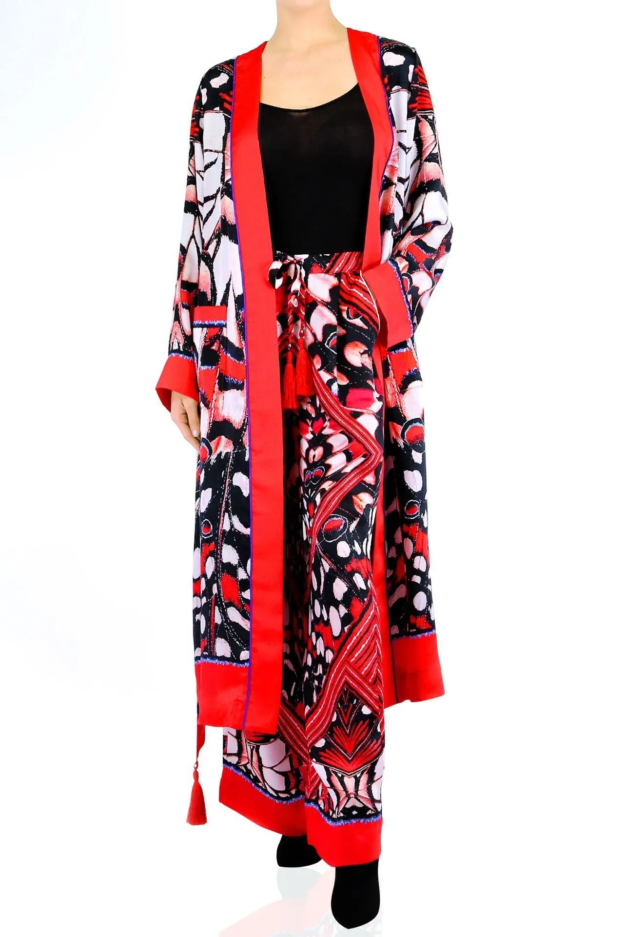 Butterfly Print Silk Pants