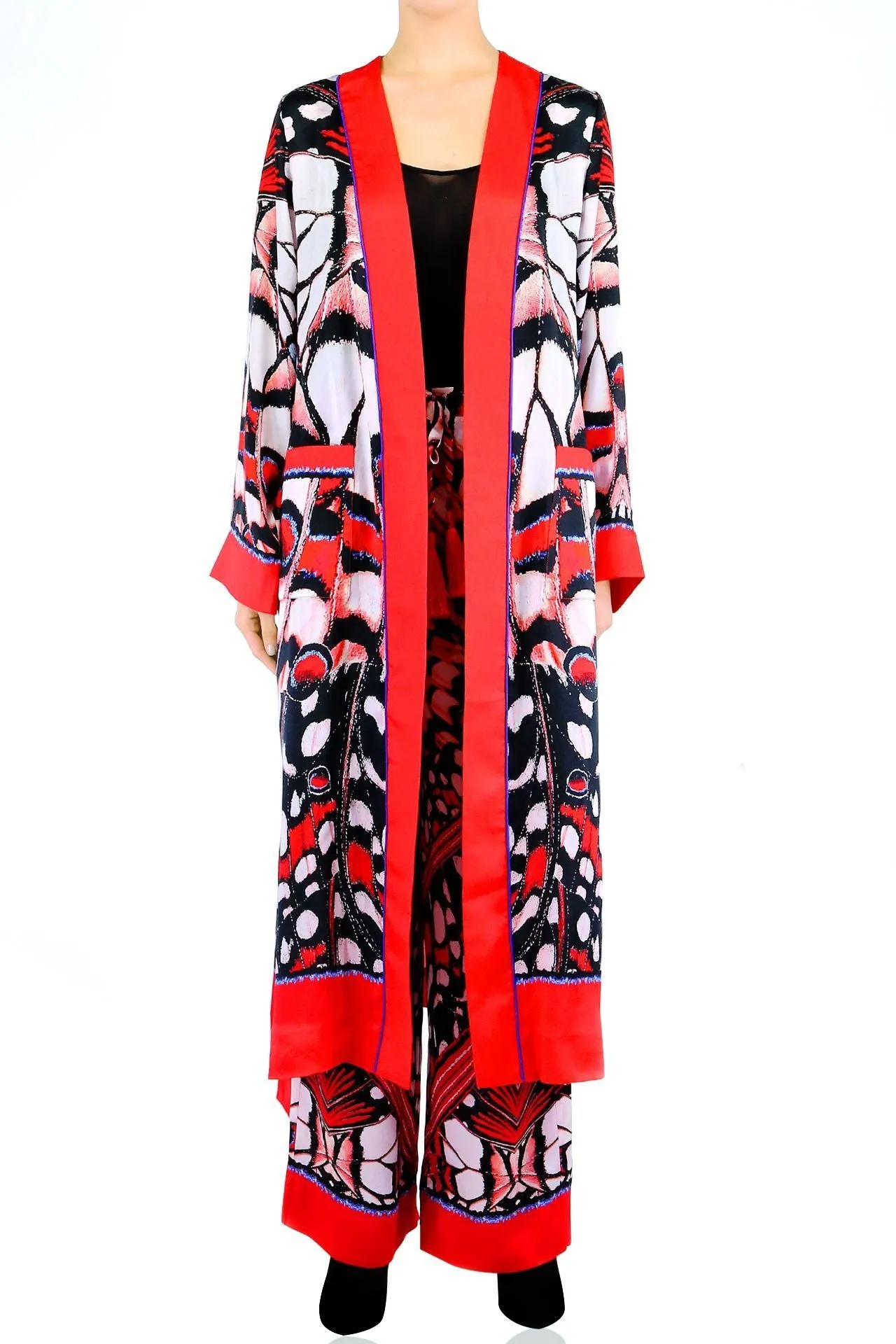 Butterfly Print Silk Pants