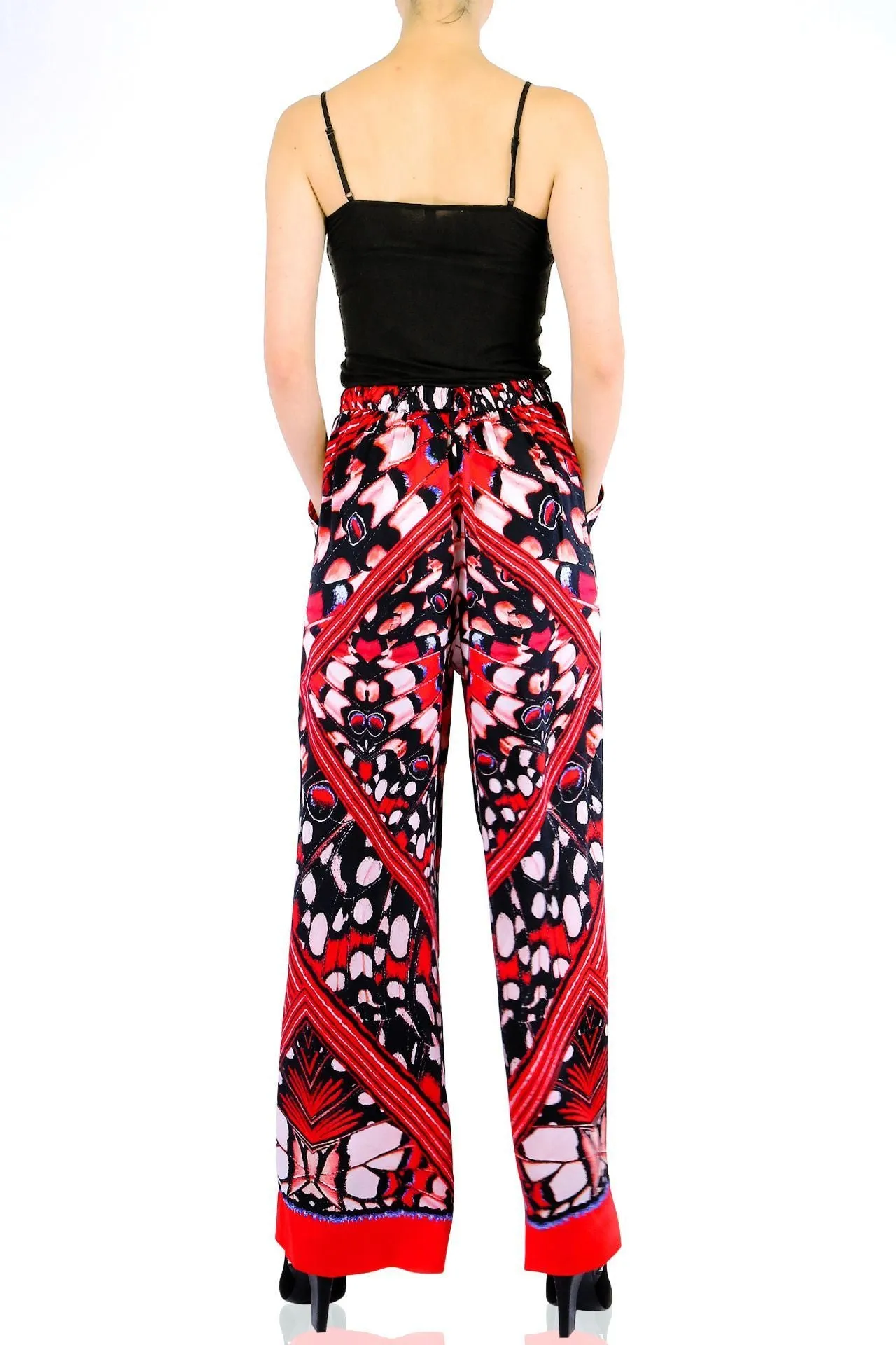 Butterfly Print Silk Pants