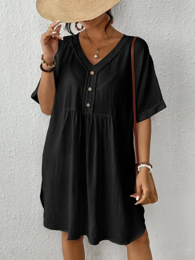 Button Down Bikini  Beach Dress Cover Up