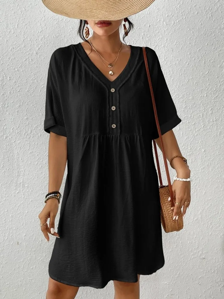 Button Down Bikini  Beach Dress Cover Up