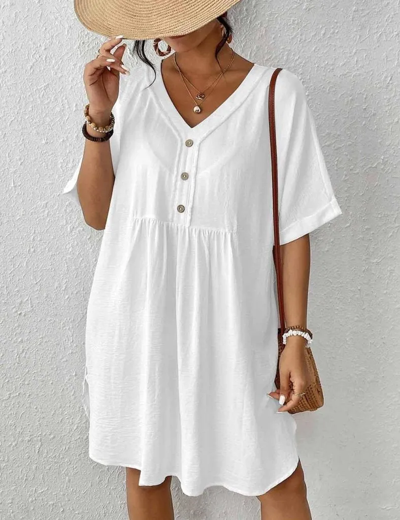 Button Down Bikini  Beach Dress Cover Up