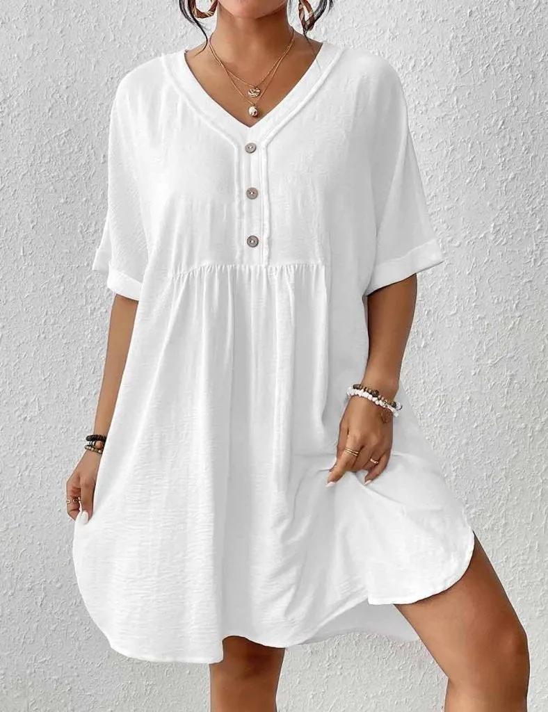 Button Down Bikini  Beach Dress Cover Up