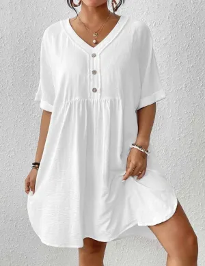Button Down Bikini  Beach Dress Cover Up