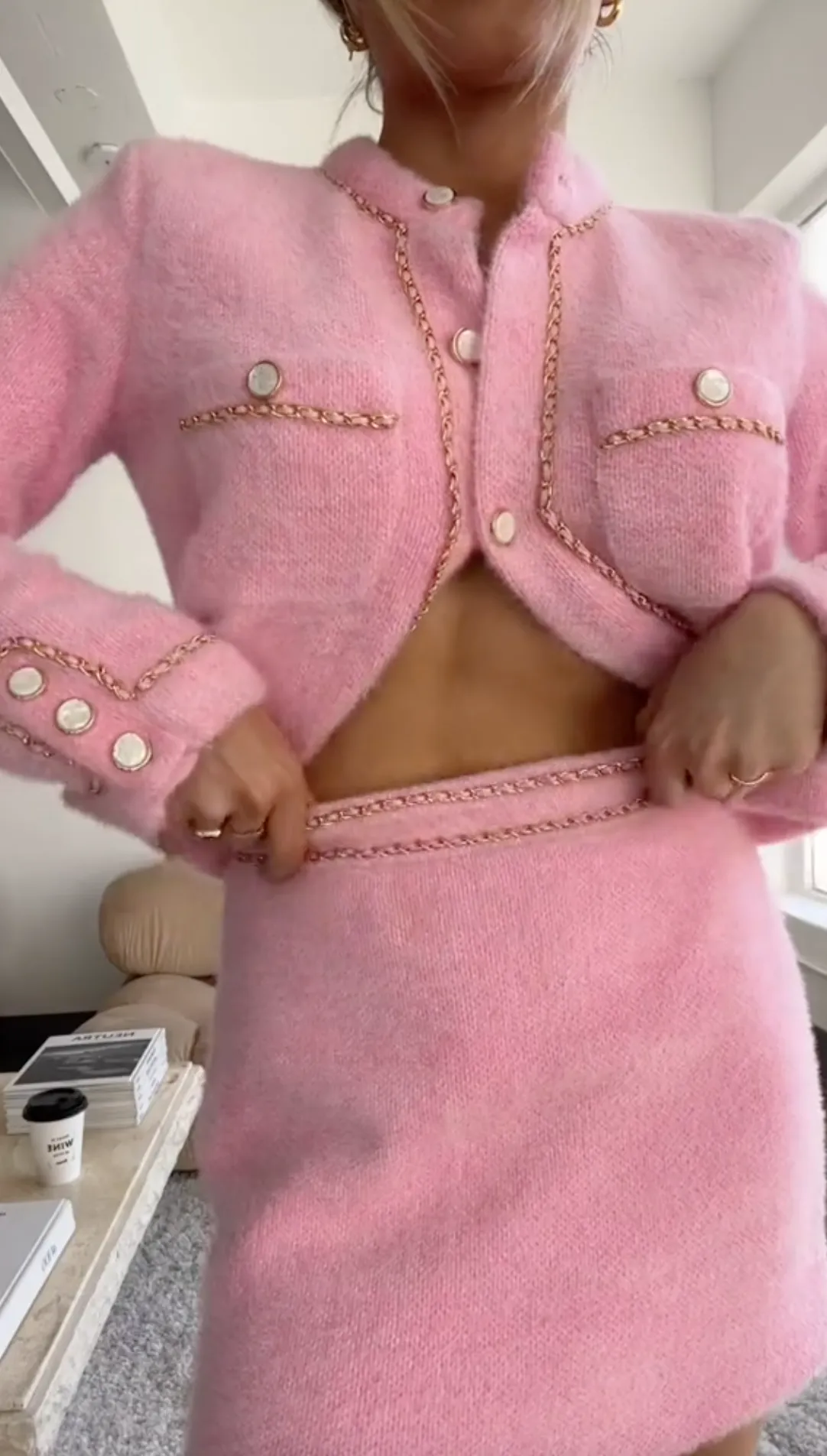 CHAIN TRIMMED JACKET