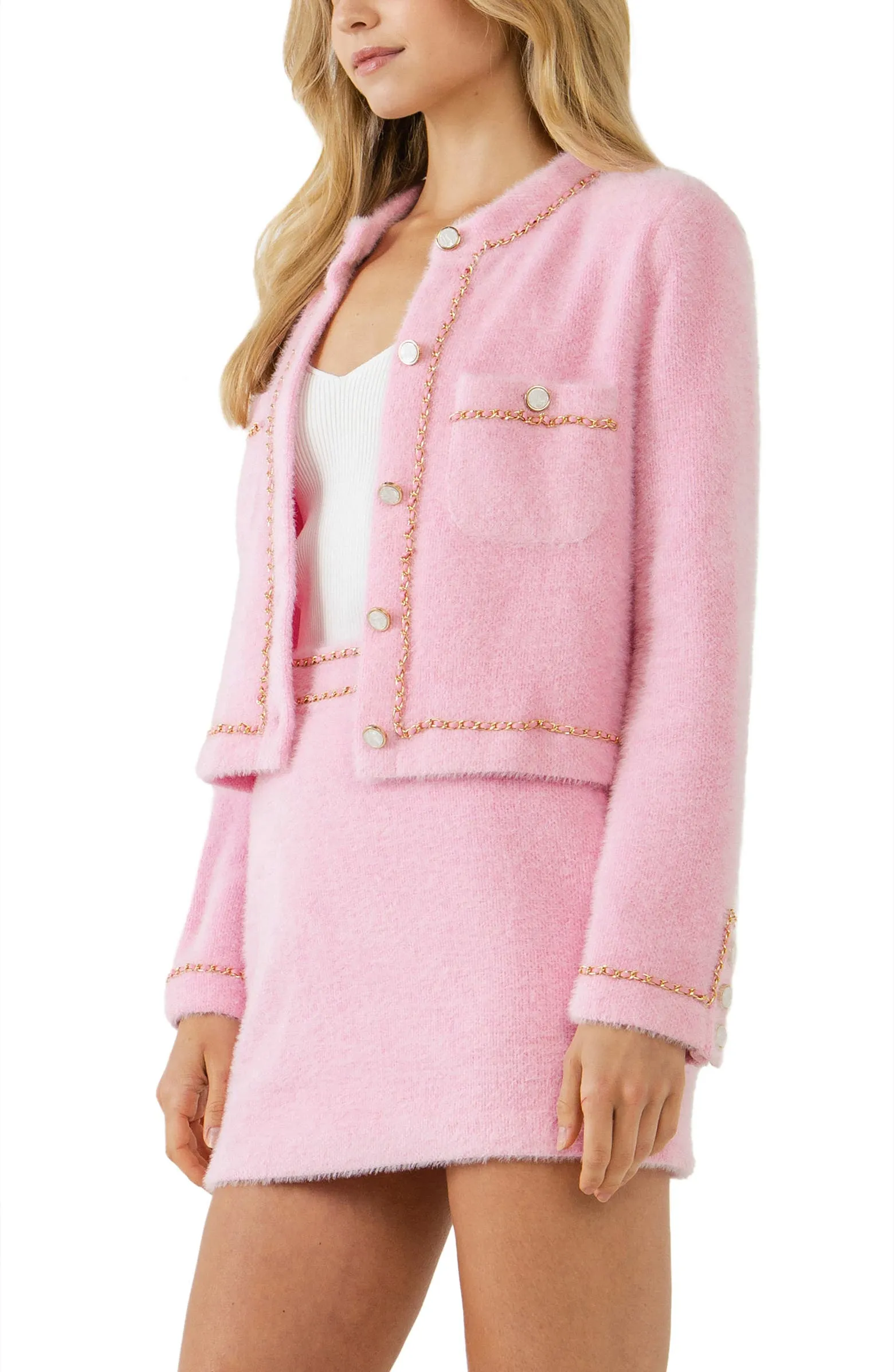 CHAIN TRIMMED JACKET