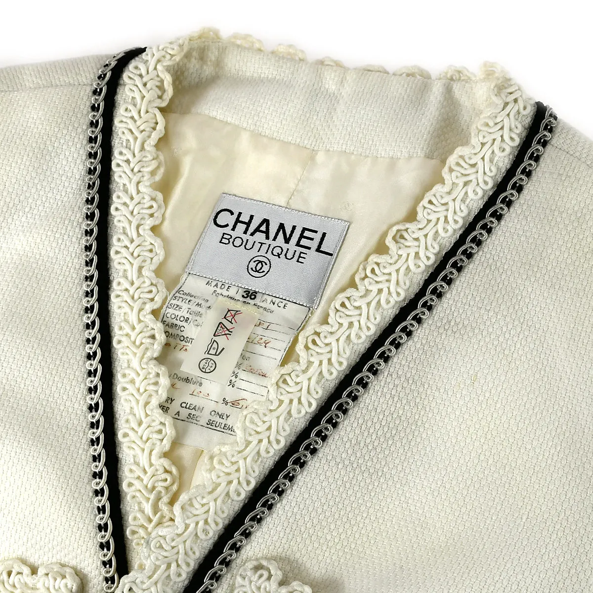 Chanel lace-trim blazer #36