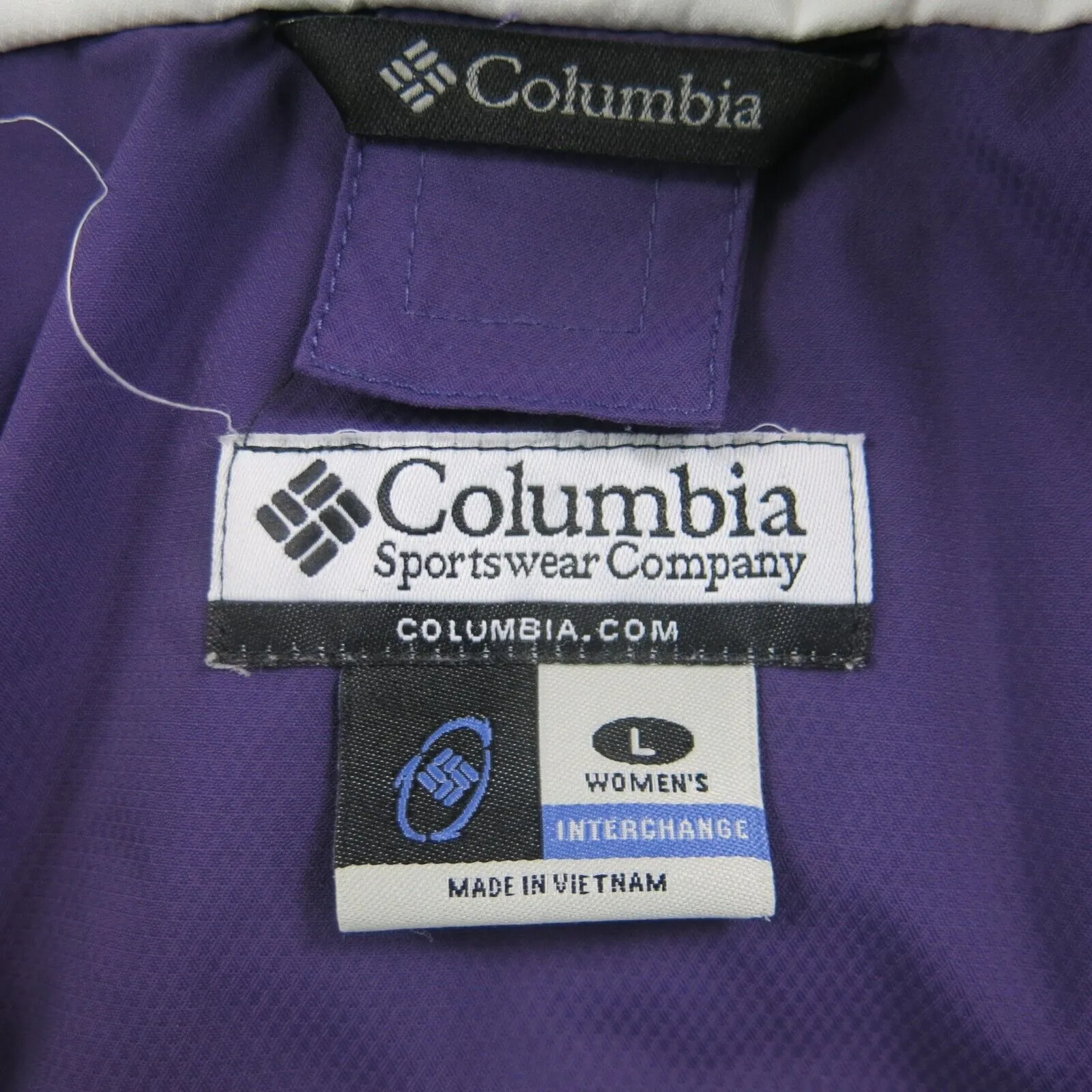 Columbia Womens Full Zip Up Windbreaker Jackets Mock Neck White Black Size Large