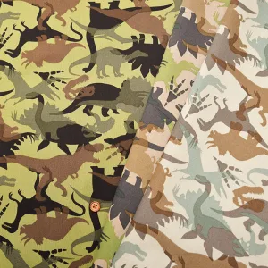 Cotton Twill Print Fabric - Dinosaur