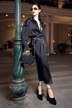 Eira Sarong Long Sleeved Silk Midi Dress