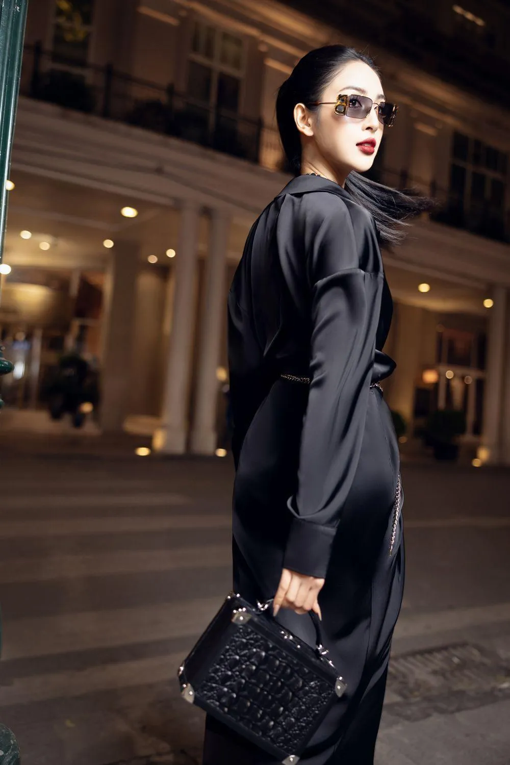 Eira Sarong Long Sleeved Silk Midi Dress