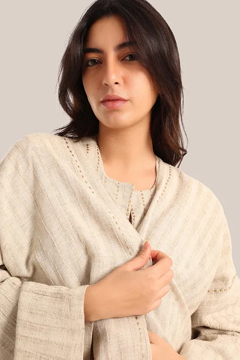 Embroidered cotton linen jacket