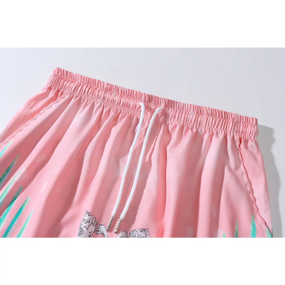 Floral Pink Polyester Short