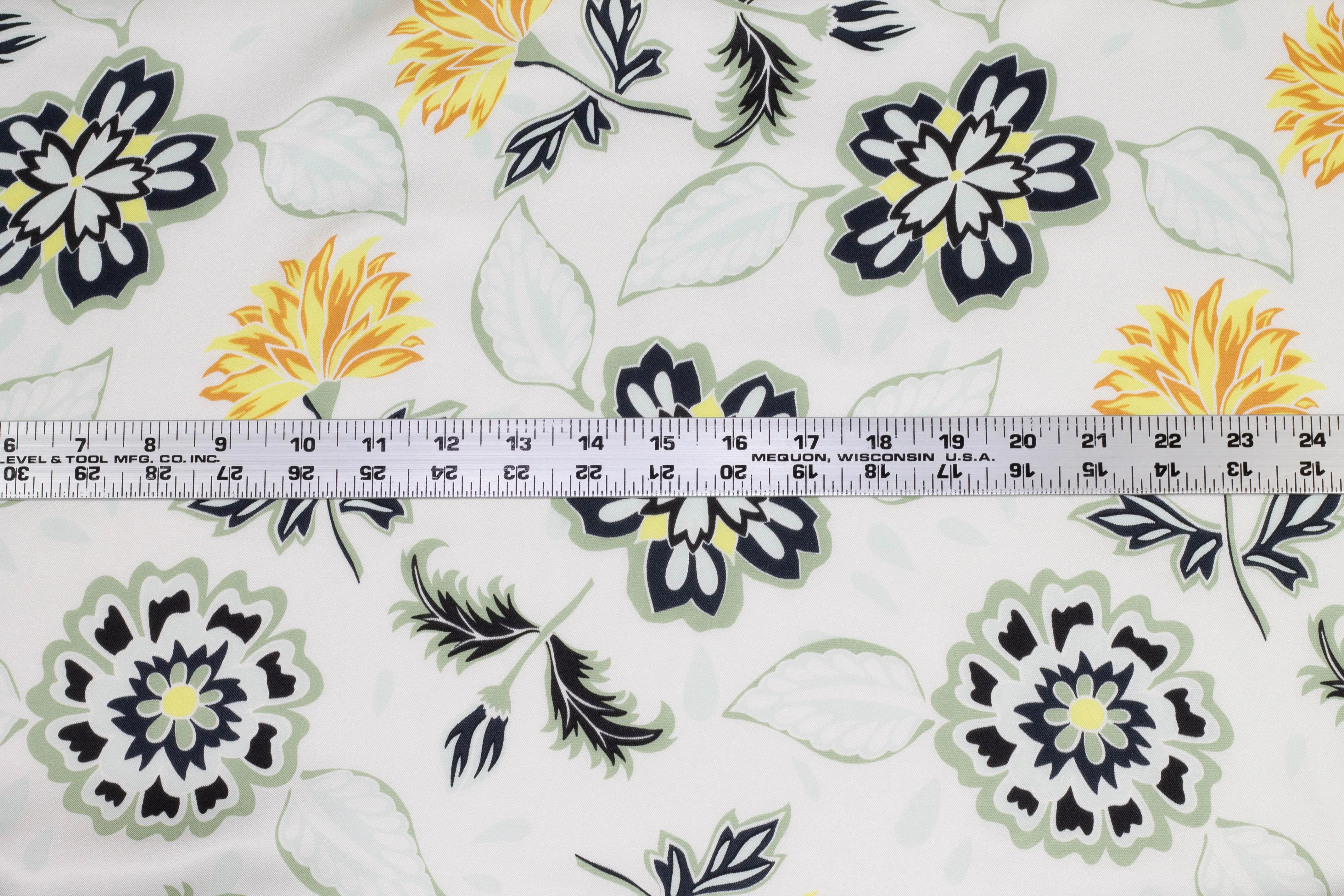 Floral Silk Twill - Navy / Green / Yellow / White