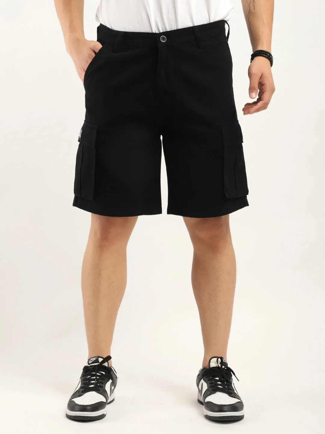 Fusion Black  Cotton Shorts