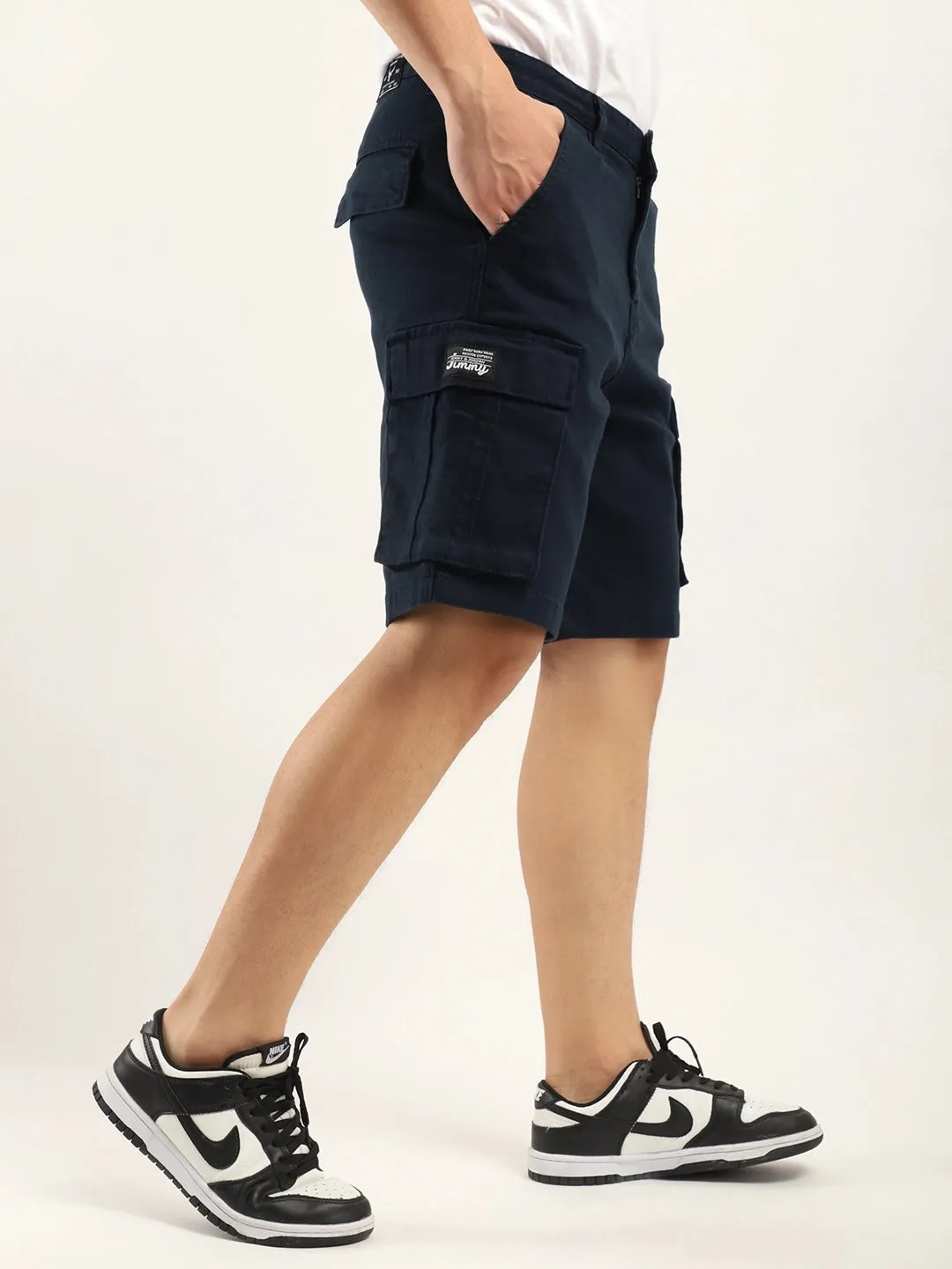 Fusion Navy Blue Cotton Shorts