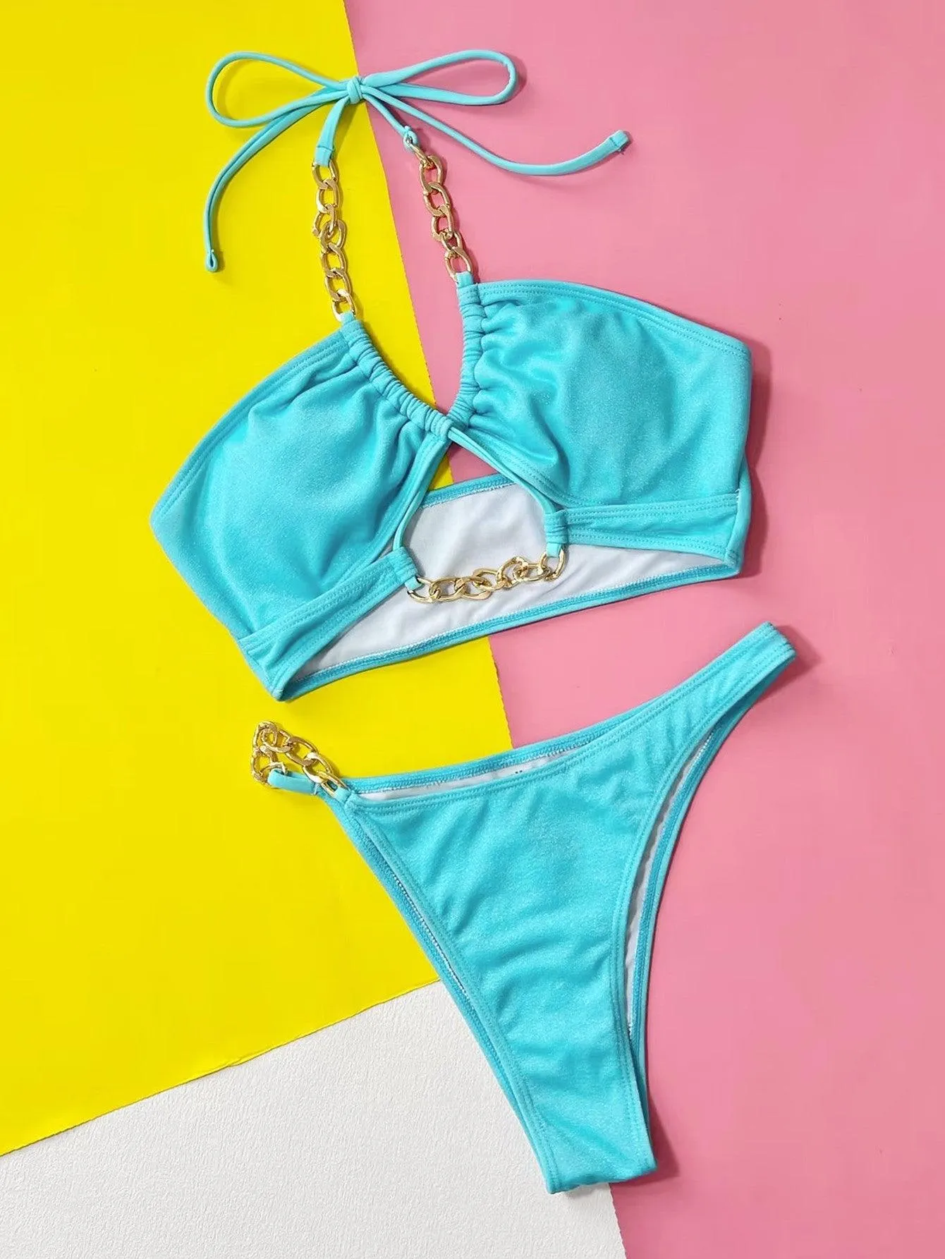 GFIT® New Sexy Chain Tie-Front Bikinis Set