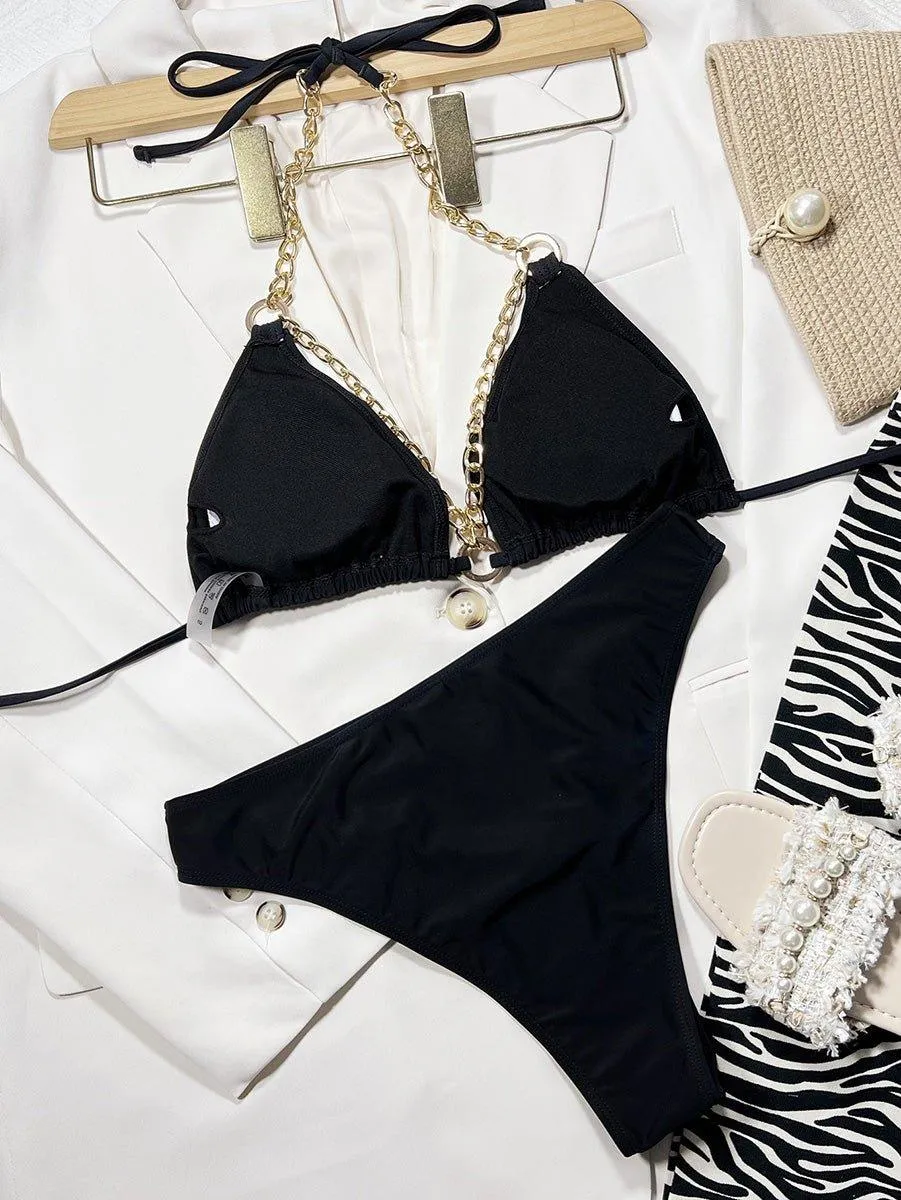 GFIT® Sexy Black High Waisted Bikini Sets