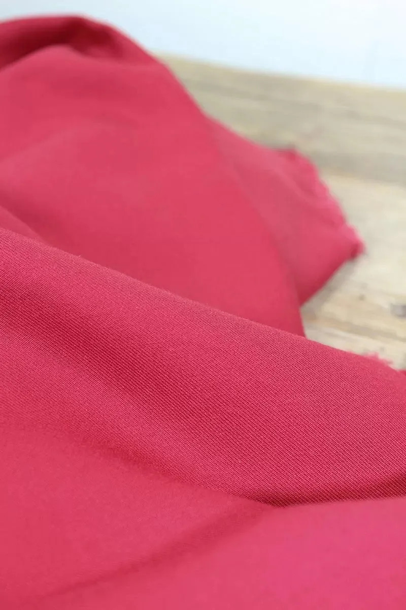 Églantine & Zoé - Plain Grenadine Pink ECOVERO™ Viscose Twill Fabric