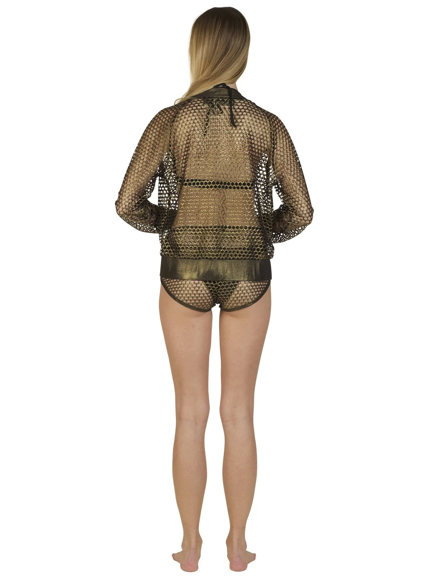 Go Fish Fishnet Metallic Short Shorts