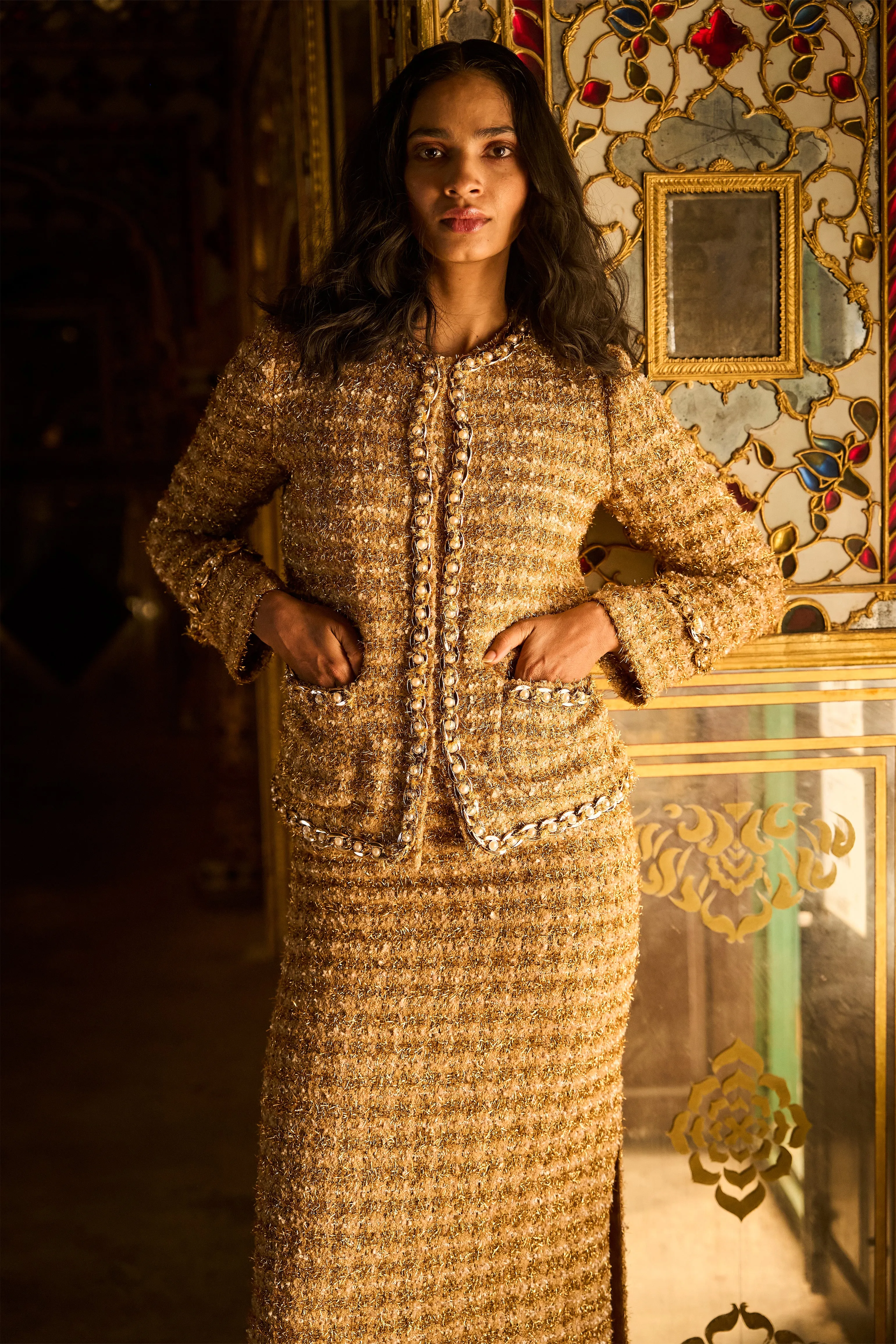 Gold Bouclé Jacket