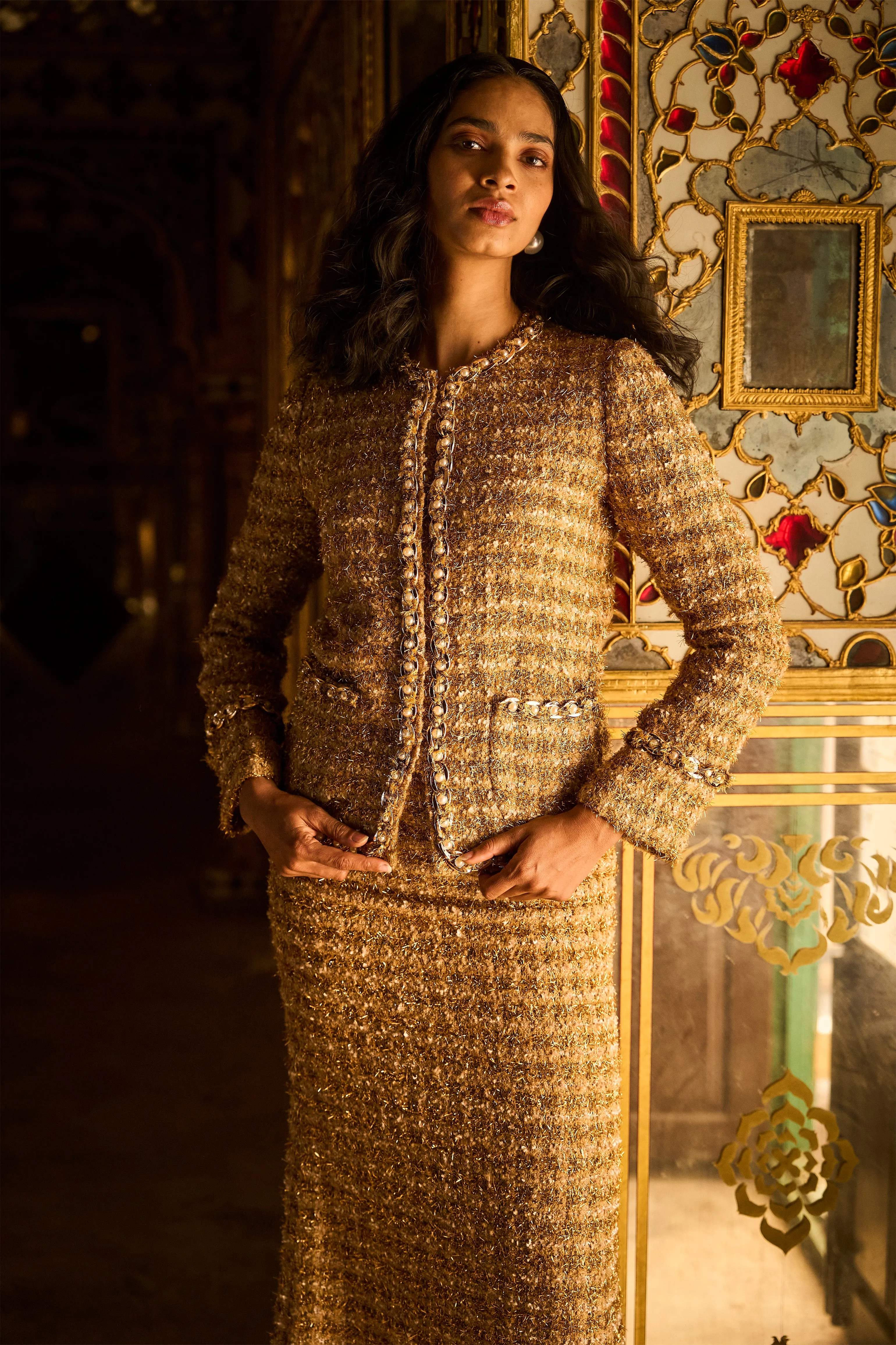 Gold Bouclé Jacket