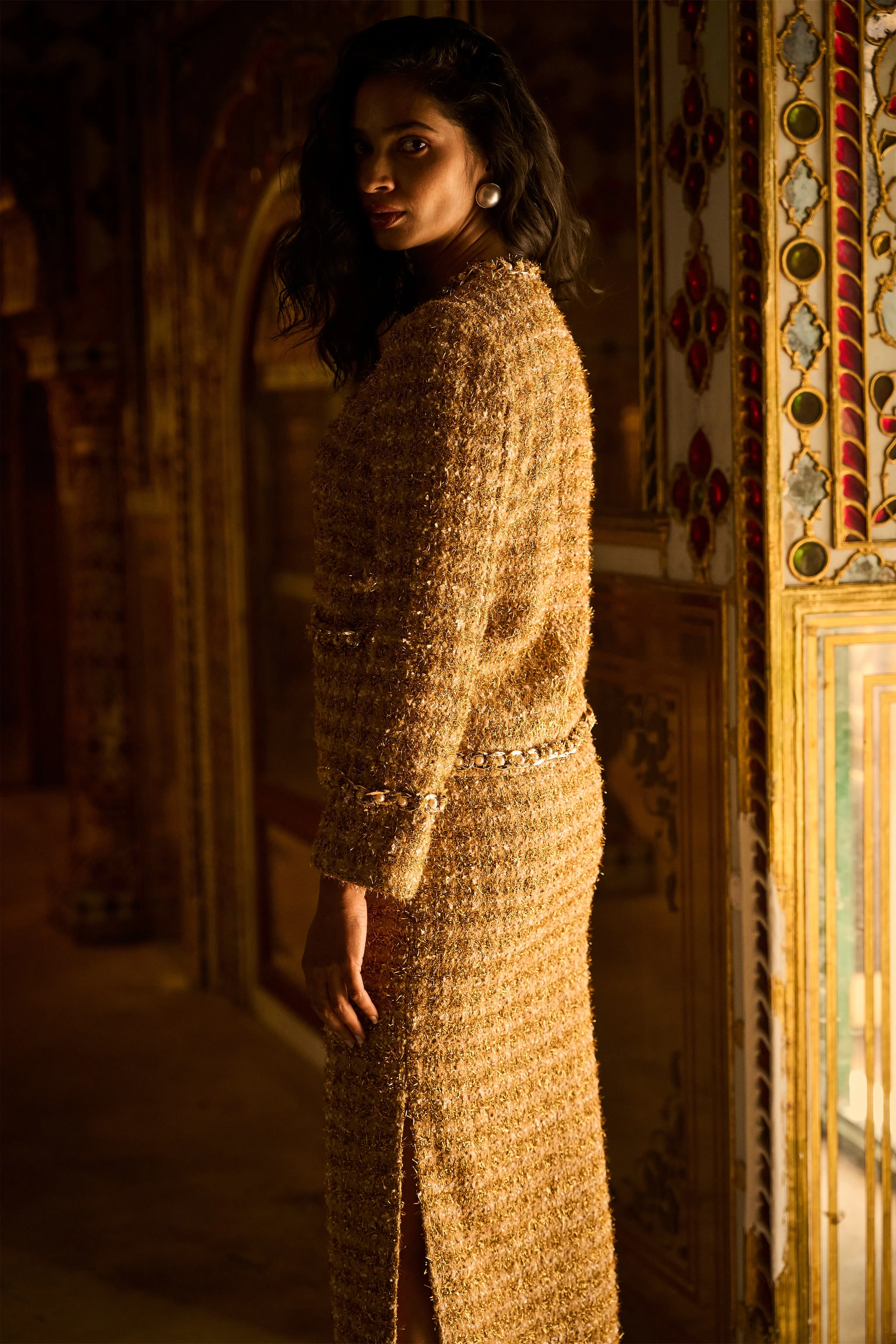 Gold Bouclé Jacket