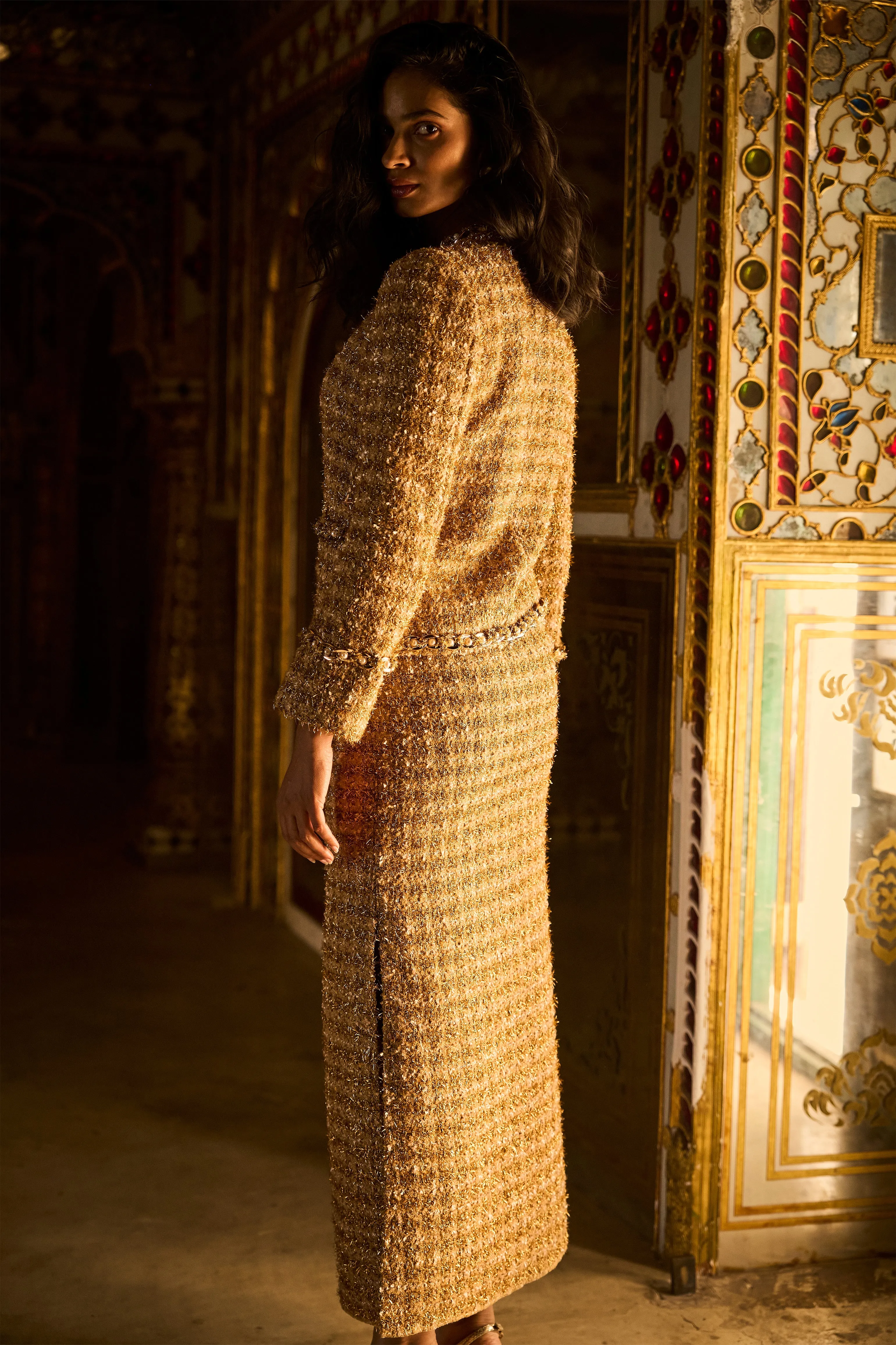 Gold Bouclé Jacket