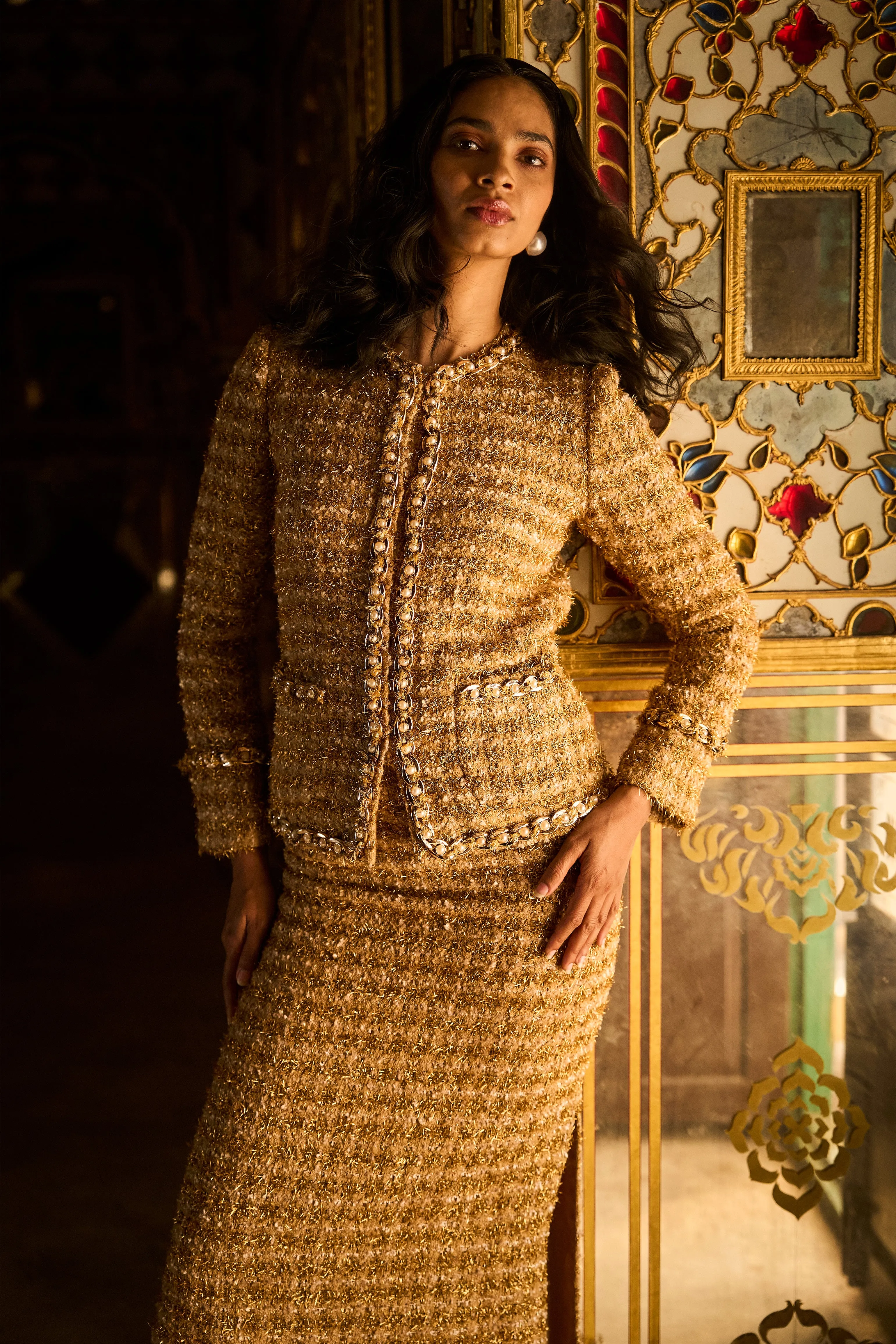 Gold Bouclé Jacket
